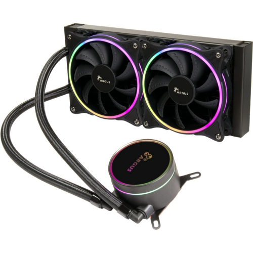 Cooler procesor Inter-Tech LC-240 RGB, ARGB LED, 2 x 120 mm, Black