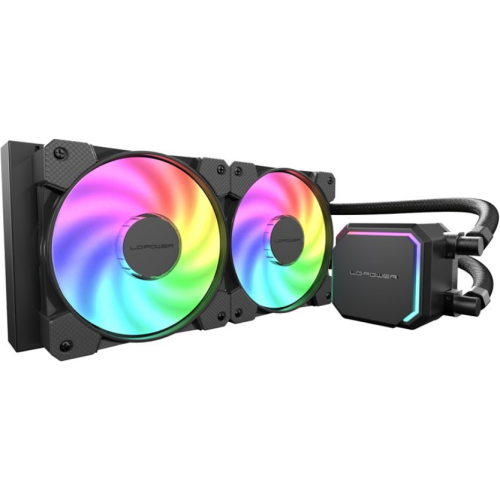 Cooler procesor LC Power JetFlow 240, ARGB LED, 2 x 120 mm, Black