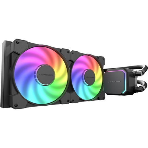 Cooler procesor LC Power JetFlow 280, ARGB LED, 2 x 140 mm, Black