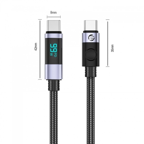 Cablu de date Orico LDC2C-20-BK, USB-C male - USB-C male, 2m, Black