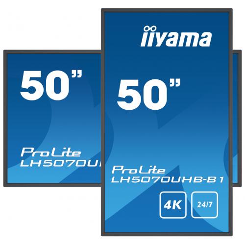 Business TV Iiyama Seria ProLite LH5070UHB-B1, 50inch, 3840x2160pixeli, Black