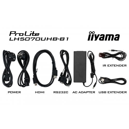 Business TV Iiyama Seria ProLite LH5070UHB-B1, 50inch, 3840x2160pixeli, Black