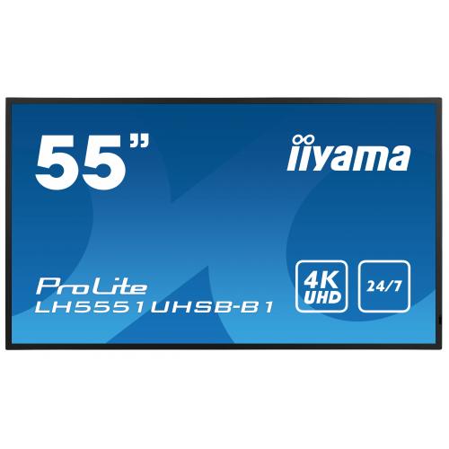 Business TV Iiyama Seria ProLite LH5551UHSB-B1, 55inch, 3840x2160pixeli, Black