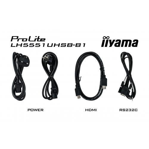 Business TV Iiyama Seria ProLite LH5551UHSB-B1, 55inch, 3840x2160pixeli, Black