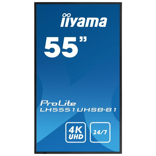 Business TV Iiyama Seria ProLite LH5551UHSB-B1, 55inch, 3840x2160pixeli, Black