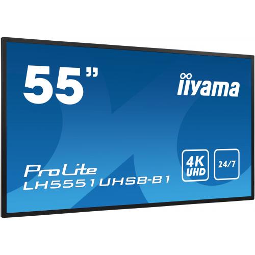 Business TV Iiyama Seria ProLite LH5551UHSB-B1, 55inch, 3840x2160pixeli, Black