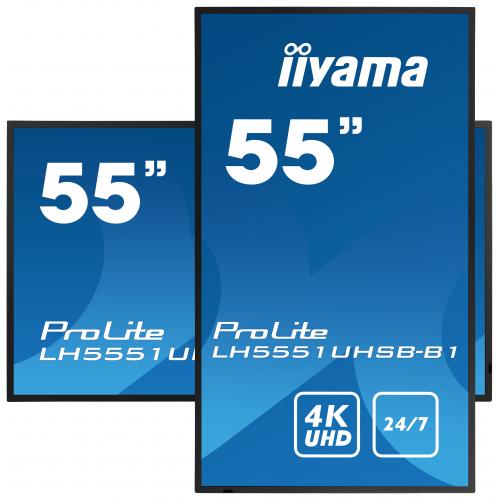 Business TV Iiyama Seria ProLite LH5551UHSB-B1, 55inch, 3840x2160pixeli, Black