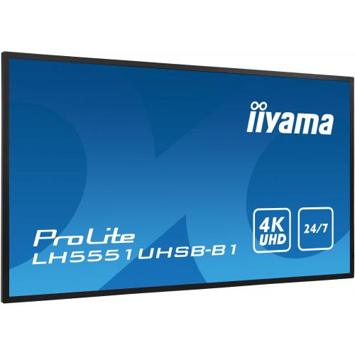 Business TV Iiyama Seria ProLite LH5551UHSB-B1, 55inch, 3840x2160pixeli, Black