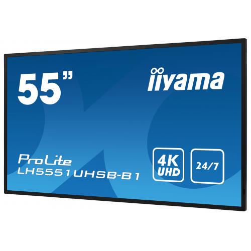 Business TV Iiyama Seria ProLite LH5551UHSB-B1, 55inch, 3840x2160pixeli, Black