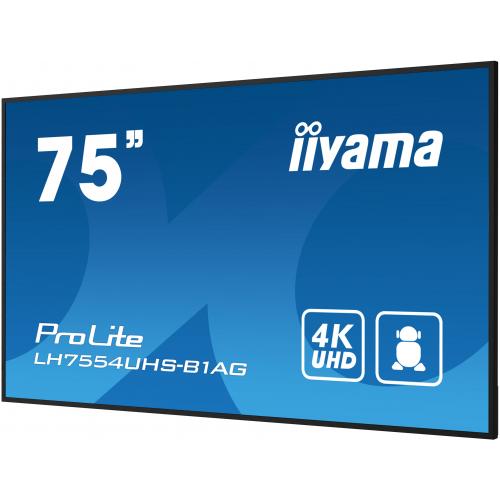 Business TV Iiyama Seria ProLite LH7554UHS-B1AG, 75inch, 3840x2160pixeli, Black