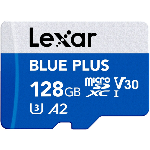 Memory Card microSDXC Lexar Blue Plus 128GB, UHS-I U3, V30, A2 + Adaptor SD