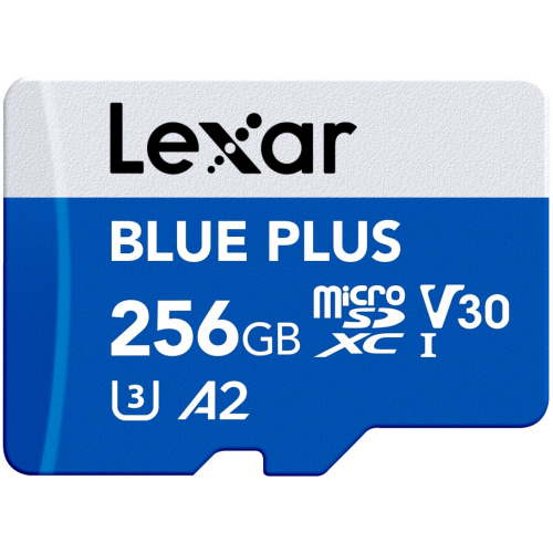 Memory Card microSDXC Lexar Blue Plus 256GB, UHS-I U3, V30, A2 + Adaptor SD