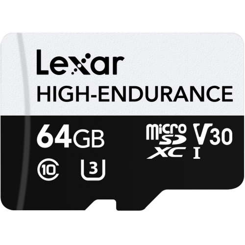 Memory Card microSDXC Lexar High Endurance 64GB, Class 10, UHS-I U3, A1