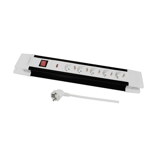 Prelungitor Logilink LPS211, 5 x Schuko, White-Black