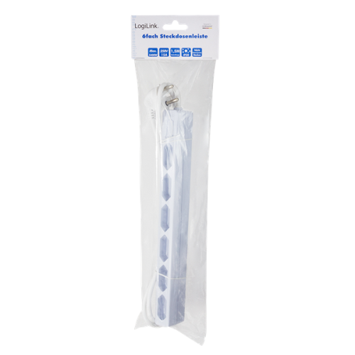 Prelungitor Logilink LPS231, 6 x CEE 7/3, 1.5 m, White