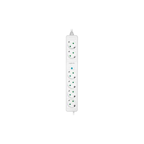Prelungitor Logilink LPS271, 6 x Schuko, 1.5 m, White