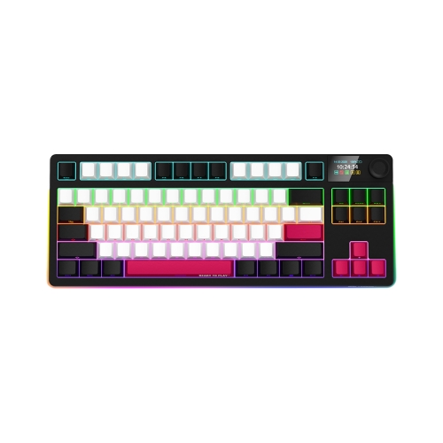 Tastatura LORGAR KBP70TKLW, RGB LED, USB/USB Wireless/Bluetooth, Black-Red