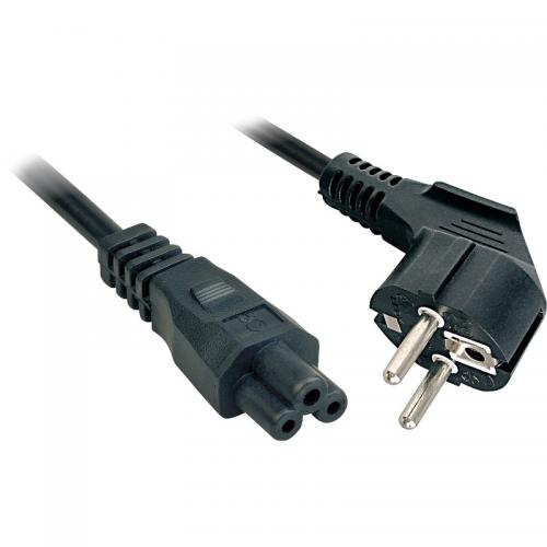 Cablu alimentare schuko Lindy IEC C5, 2m, negru  Description  Schuko Mains Plug to Clover Leaf IEC C5 Socket Cable material: H05 VV-F 3G 1.00 100% electrical and mechanical inspection VDE approved Colour: Black Fully moulded  https://www.lindy-internation