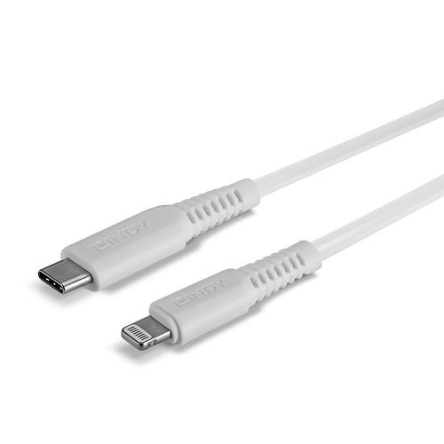 Cablu de date Lindy 31317, USB-C - Lightning, 2m, White