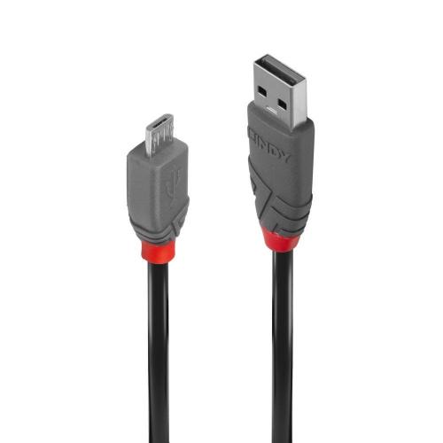 Cablu transfer Lindy LY-36734, USB 2.0 Type A to MicroUSB, 3m, Anthra Line