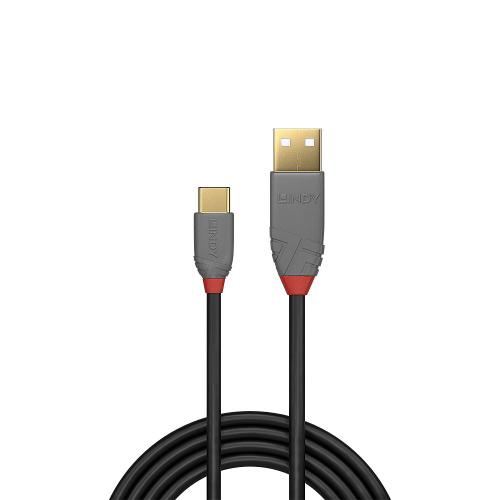 Cablu de date Lindy LY-36886, USB-A - USB-C, 1m, Black