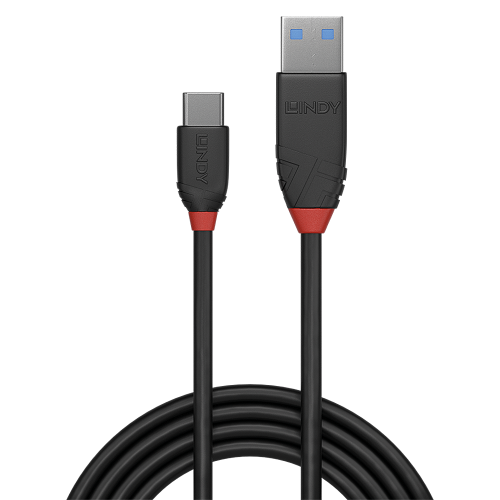 Cablu de date Lindy LY-36916, USB-C - USB-A, 1m, Black