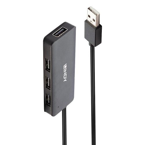 Hub USB Lindy LY-42986, 4x USB 2.0, Black
