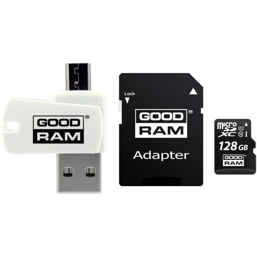 Memory Card MicroSDXC Goodram M1A4 AiO 128GB, Class 10, UHS-I U1 + Adapter