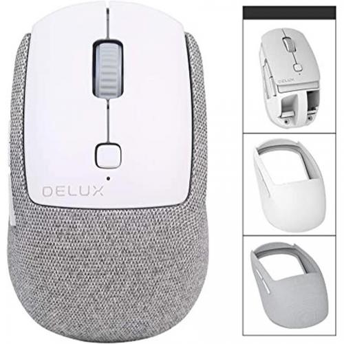 Mouse Optic Delux M520DB, USB Wireless/Bluetooth, Grey-White