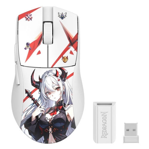 Mouse Optic Redragon K1ng Pro 1K, USB/USB Wireless/Bluetooth, White