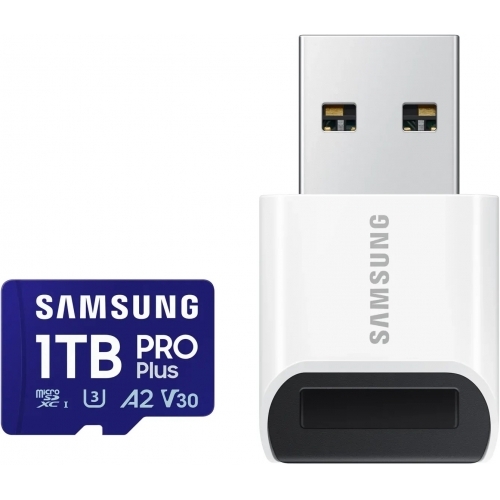 Memory Card microSDXC Samsung PRO Plus 1TB, Class 10, UHS-I U3, V30, A2 + Adaptor USB