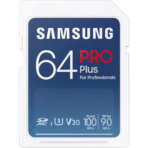 Memory Card SDXC Samsung PRO Plus 64GB, Class 10, UHS-I U3, V30