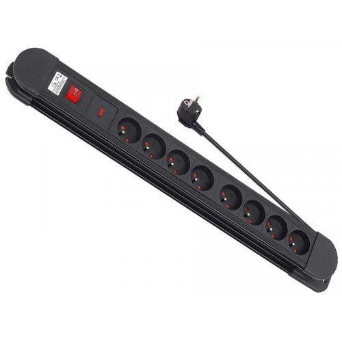 Prelungitor Maclean MCE11, 8x Schuko, 1.5m, Black