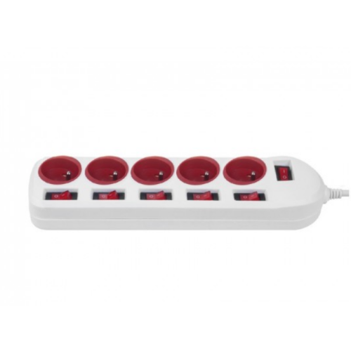 Prelungitor Maclean power strip, 5 x Socket, 1.5 m, White
