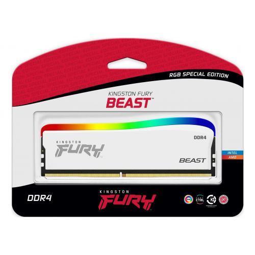 Memorie Kingston Fury Beast RGB Special Edition White 8GB, DDR4-3200MHz, CL16