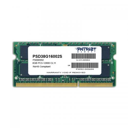 Memorie RAM notebook Patriot, SODIMM, DDR3, 8GB, CL11, 1600Mhz