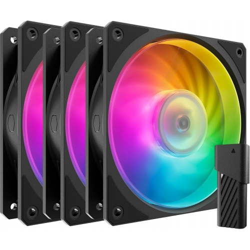 Kit Ventilator Cooler Master Mobius 120P ARGB Black, 120mm, 3 bucati