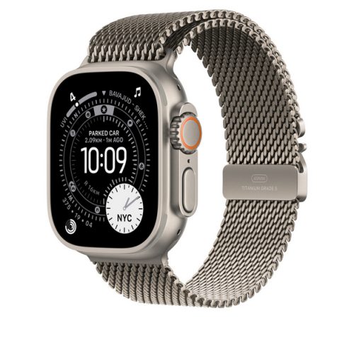 Curea SmartWatch Apple Titanium Milanese Loop, Medium, 49 mm, Natural