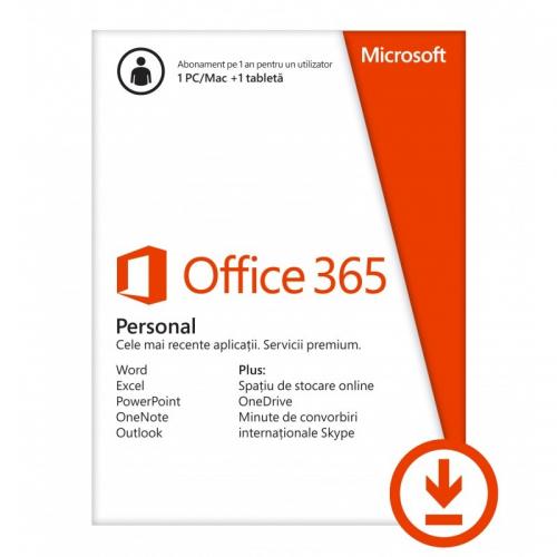 Licenta Cloud Retail Microsoft 365 Personal Subscriptie 1 an ESD All Lng