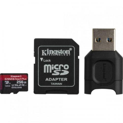 Card reader Kingston + SD Reader 256GB, R/W: 300/260 MB/s, UHS-II, Class3, V90, exFAT