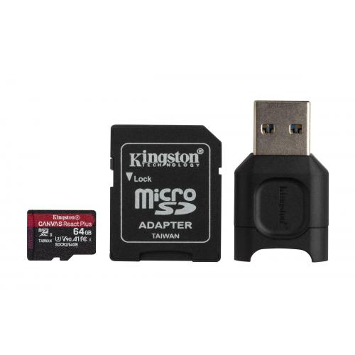 Card reader Kingston + SD Reader 64GB, R/W: 300/260 MB/s, UHS-II, Class3, V90, exFAT