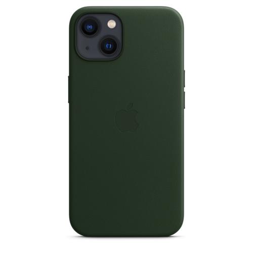 Protectie pentru spate Apple MagSafe Leather pentru iPhone 13, Sequoia Green