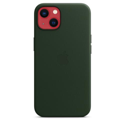 Protectie pentru spate Apple MagSafe Leather pentru iPhone 13, Sequoia Green