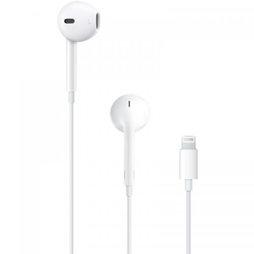 Casti in-ear Apple EarPods with Lightning Connector Remote and Mic MMTN2ZM/A, albe