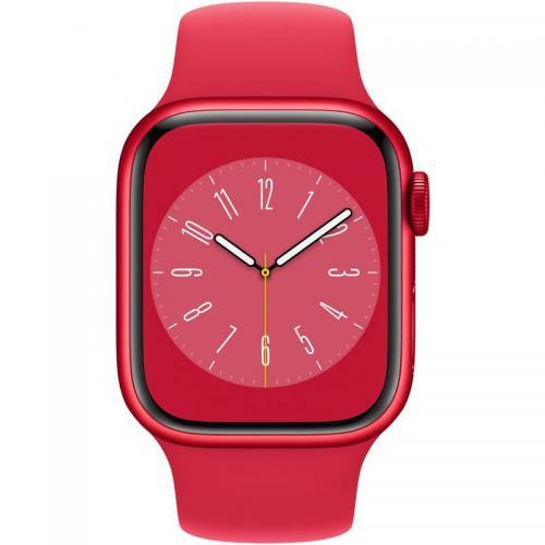 Smartwatch Apple Watch Series 8 Aluminium, 1.69inch, 4G, curea silicon, Red-Red