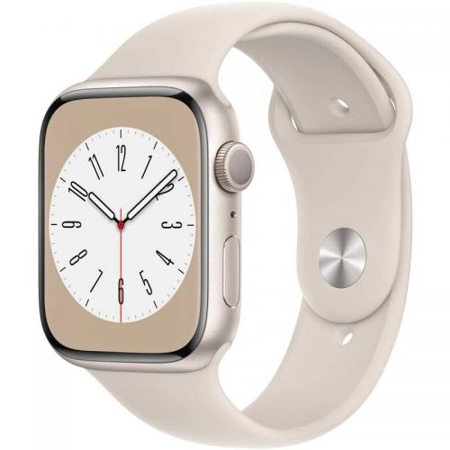 Smartwatch Apple Watch Series 8 Aluminium, 1.9inch, Curea Silicon, Starlight