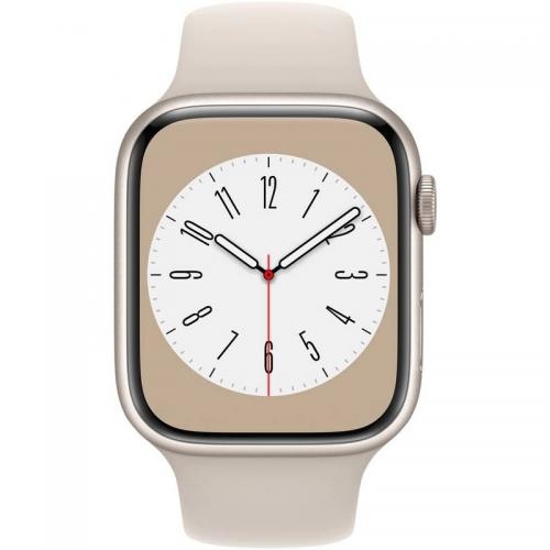 Smartwatch Apple Watch Series 8 Aluminium, 1.9inch, Curea Silicon, Starlight
