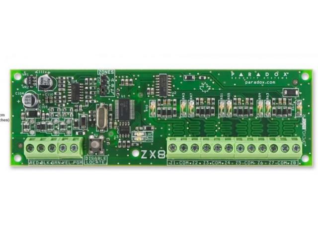 Modul de extensie Paradox, 8 zone cablate + 1xPGM