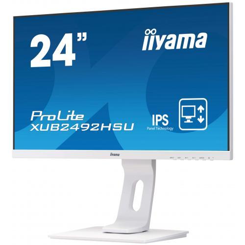 Monitor LED Iiyama ProLite XUB2492HSU-W5, 23.8inch, 1920x1080, 4ms GTG, White