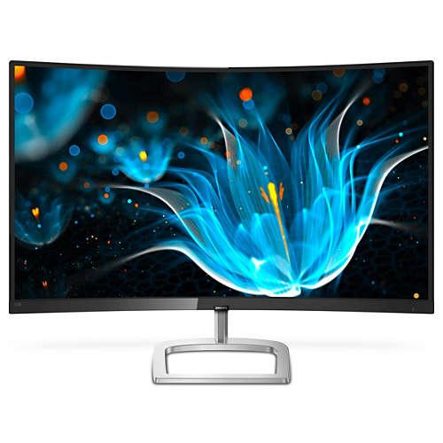 Monitor LED Philips Curbat 328E9QJAB, 31.5inch, 1920x1080, 5ms GTG, Black-Silver